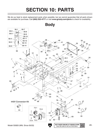 Part Diagram for G0820