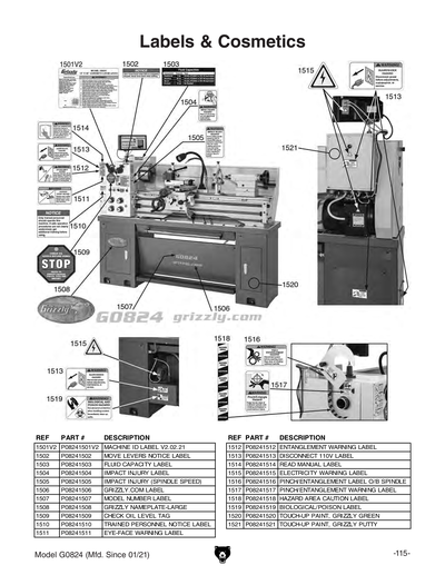 Part Diagram for G0824