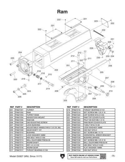 Part Diagram for G0827