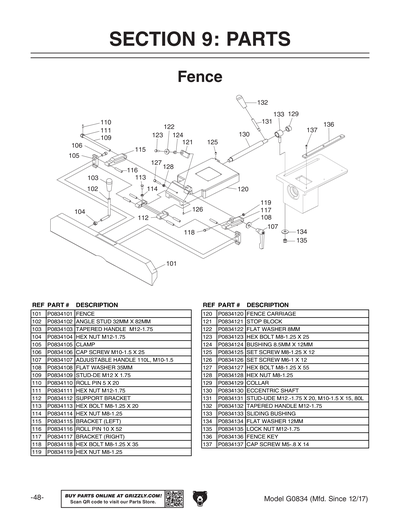 Part Diagram for G0834