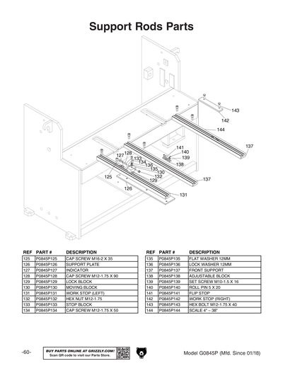 Part Diagram for G0845P
