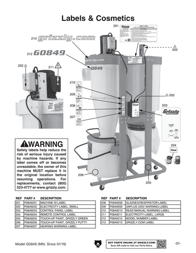 Part Diagram for G0849