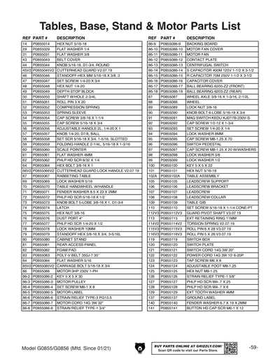 Part Diagram for G0856