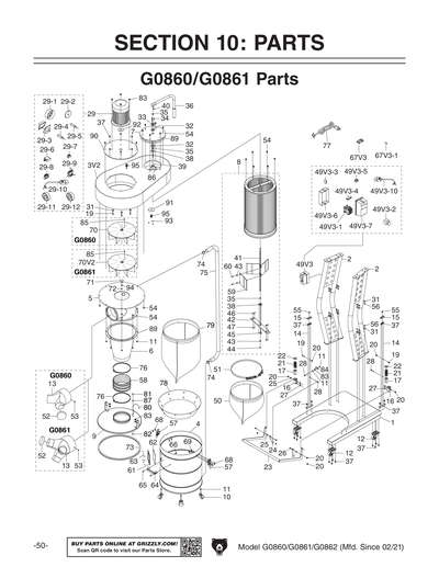 Part Diagram for G0860