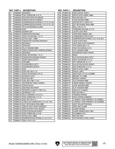 Part Diagram for G0889Z