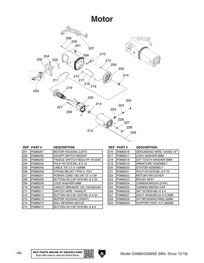 Part Diagram for G0889Z