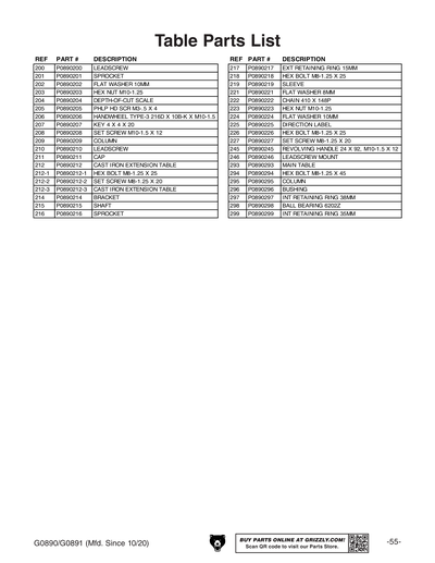 Part Diagram for G0890