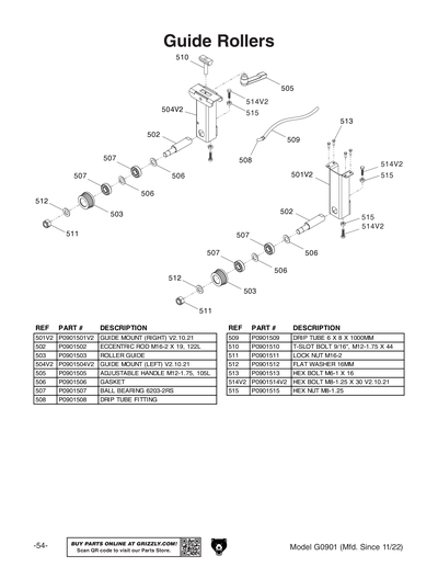 Part Diagram for G0901