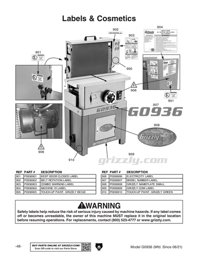 Part Diagram for G0936