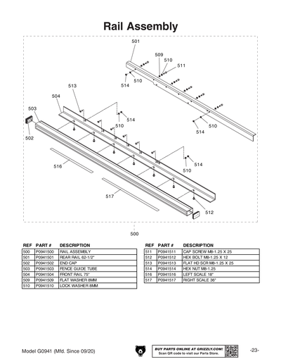 Part Diagram for G0941