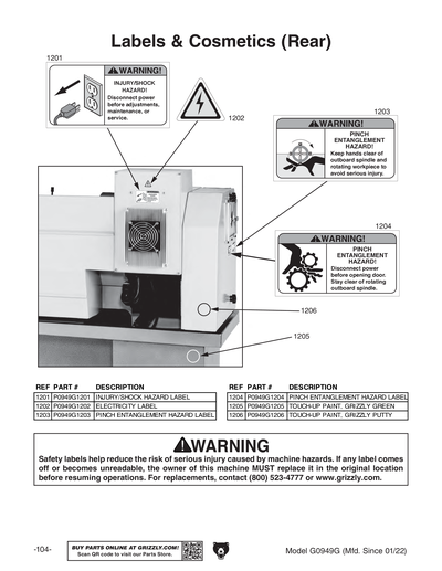 Part Diagram for G0949G