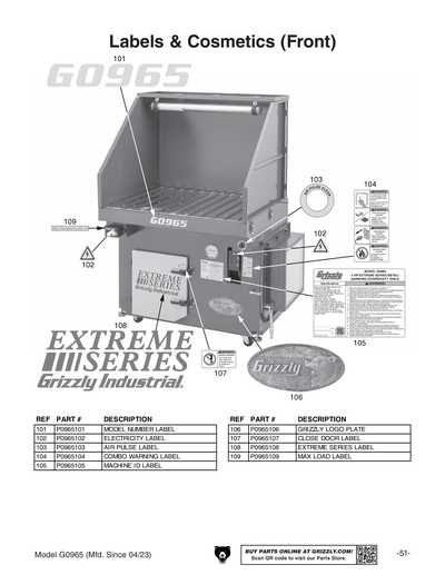 Part Diagram for G0965