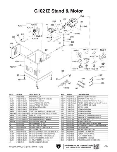 Part Diagram for G1021X2