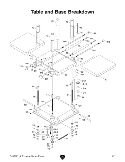 Part Diagram for G1021X