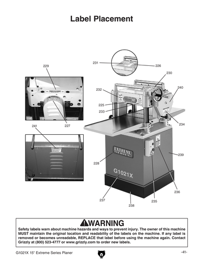 Part Diagram for G1021X