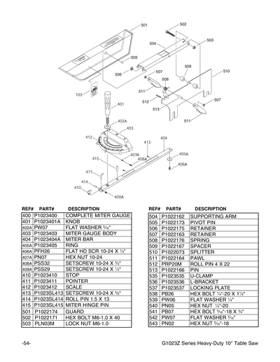 Part Diagram for G1023ZX3