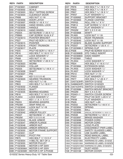 Part Diagram for G1023ZX