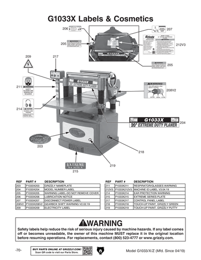 Part Diagram for G1033