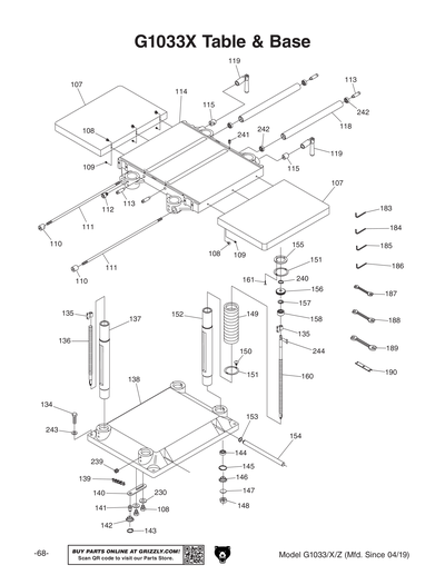 Part Diagram for G1033Z