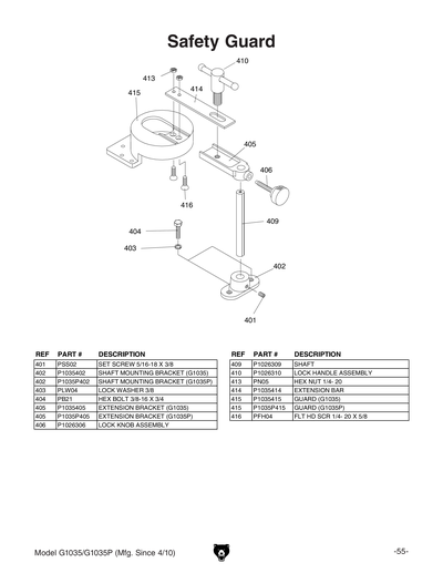 Part Diagram for G1035P