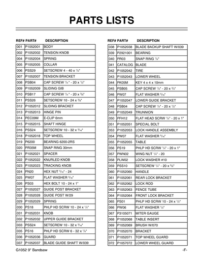 Part Diagram for G1052