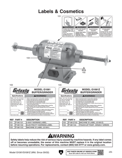 Part Diagram for G1061Z