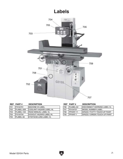 Part Diagram for G3104