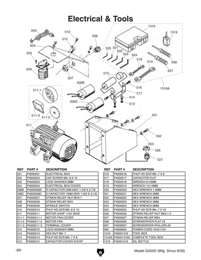 Part Diagram for G4000