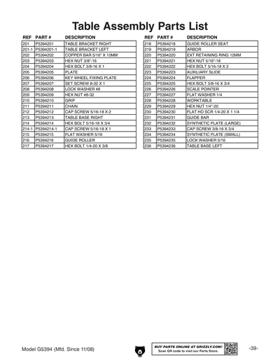 Part Diagram for G5394