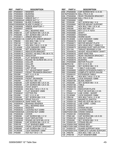 Part Diagram for G5959