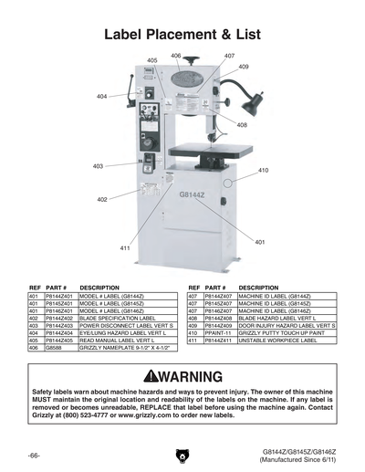 Part Diagram for G8146Z