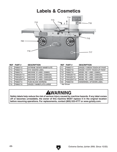 Part Diagram for G9860