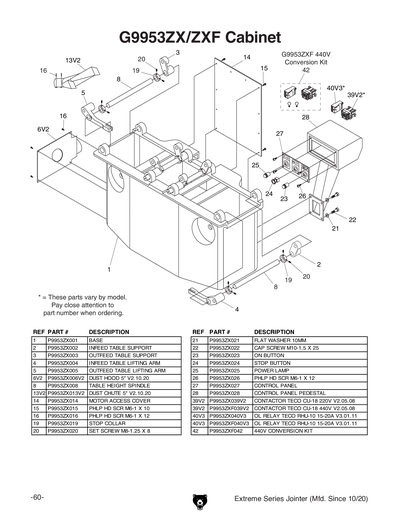 Parts for G9953ZX 16