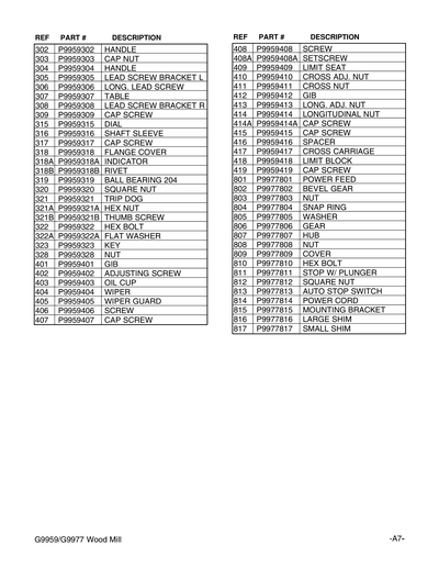 Part Diagram for G9977