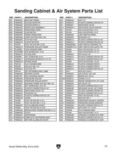 Part Diagram for G9983