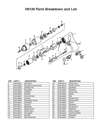 Part Diagram for H6139