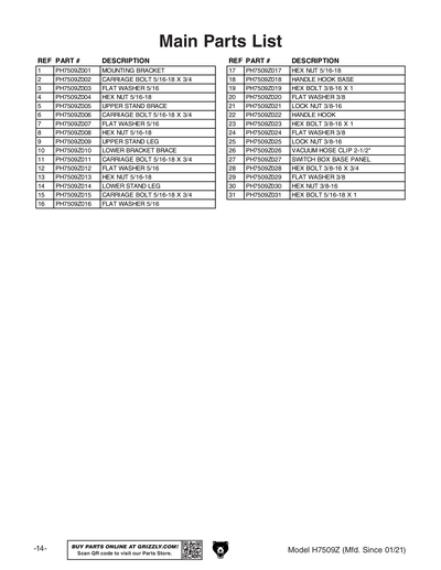 Part Diagram for H7509Z