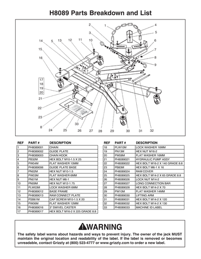 Part Diagram for H8089