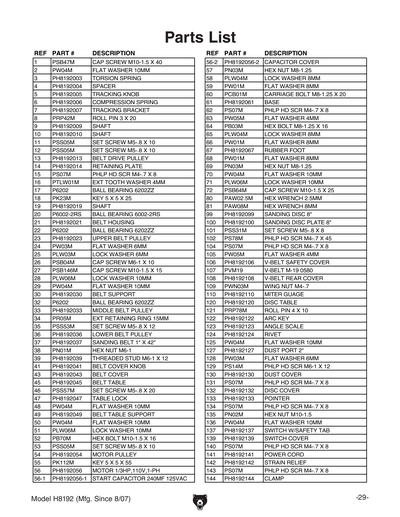Part Diagram for H8192