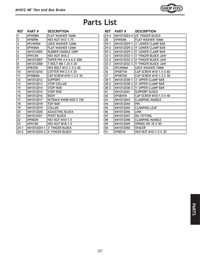 Part Diagram for M1012