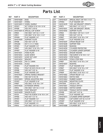 Part Diagram for M1014