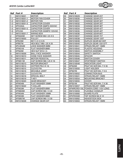 Part Diagram for M1018