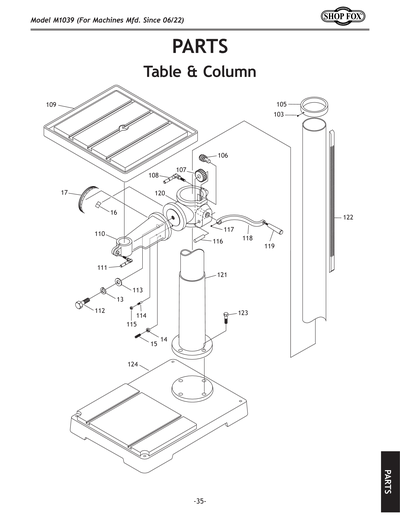 Part Diagram for M1039