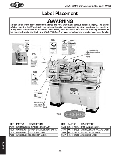 Part Diagram for M1112