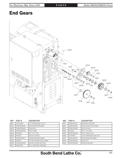 Part Diagram for SB1013F