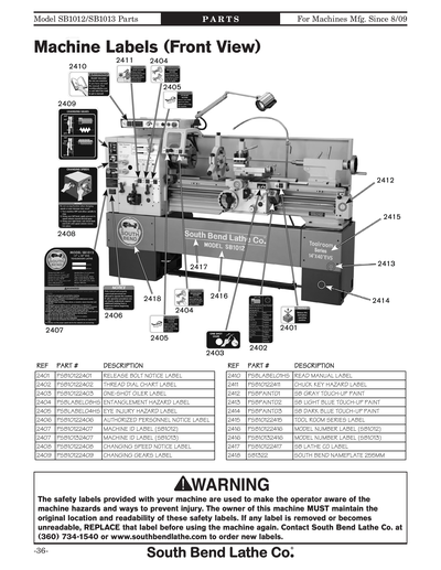 Part Diagram for SB1013F