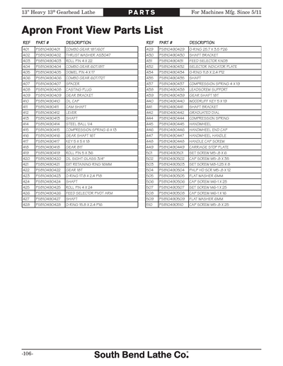 Part Diagram for SB1050