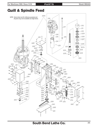 Part Diagram for SB1063