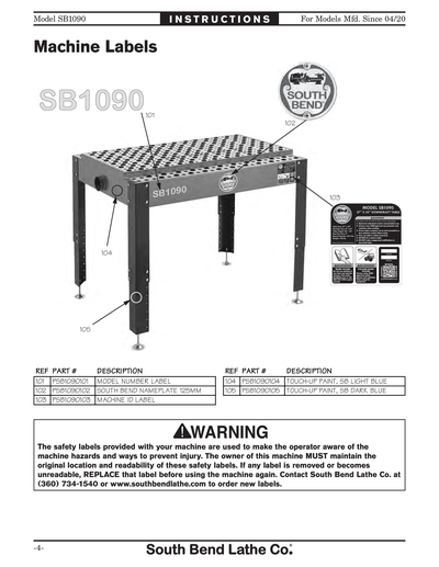 Part Diagram for SB1090