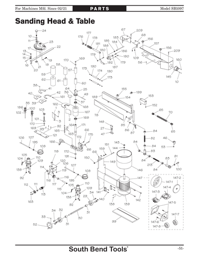 Parts for SB1097 6